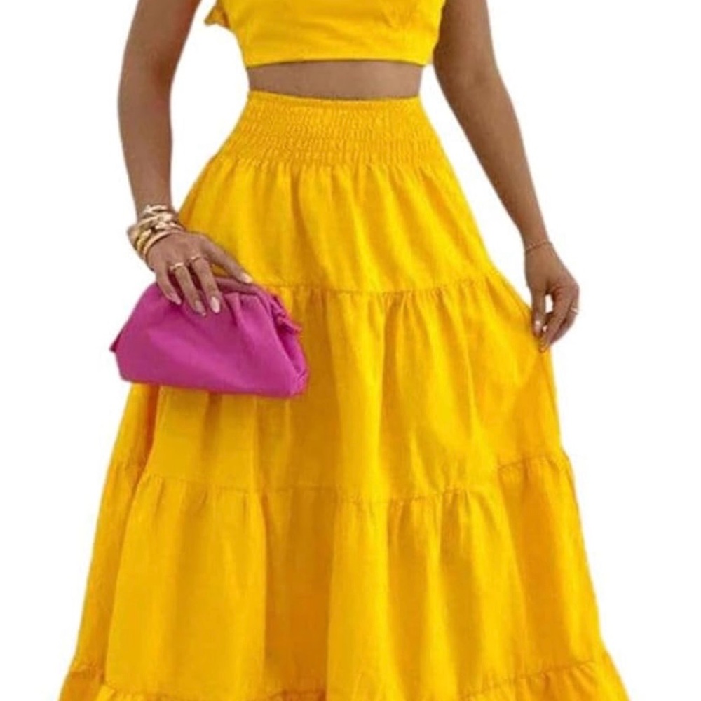 Vibrant Yellow Maxi Skirt